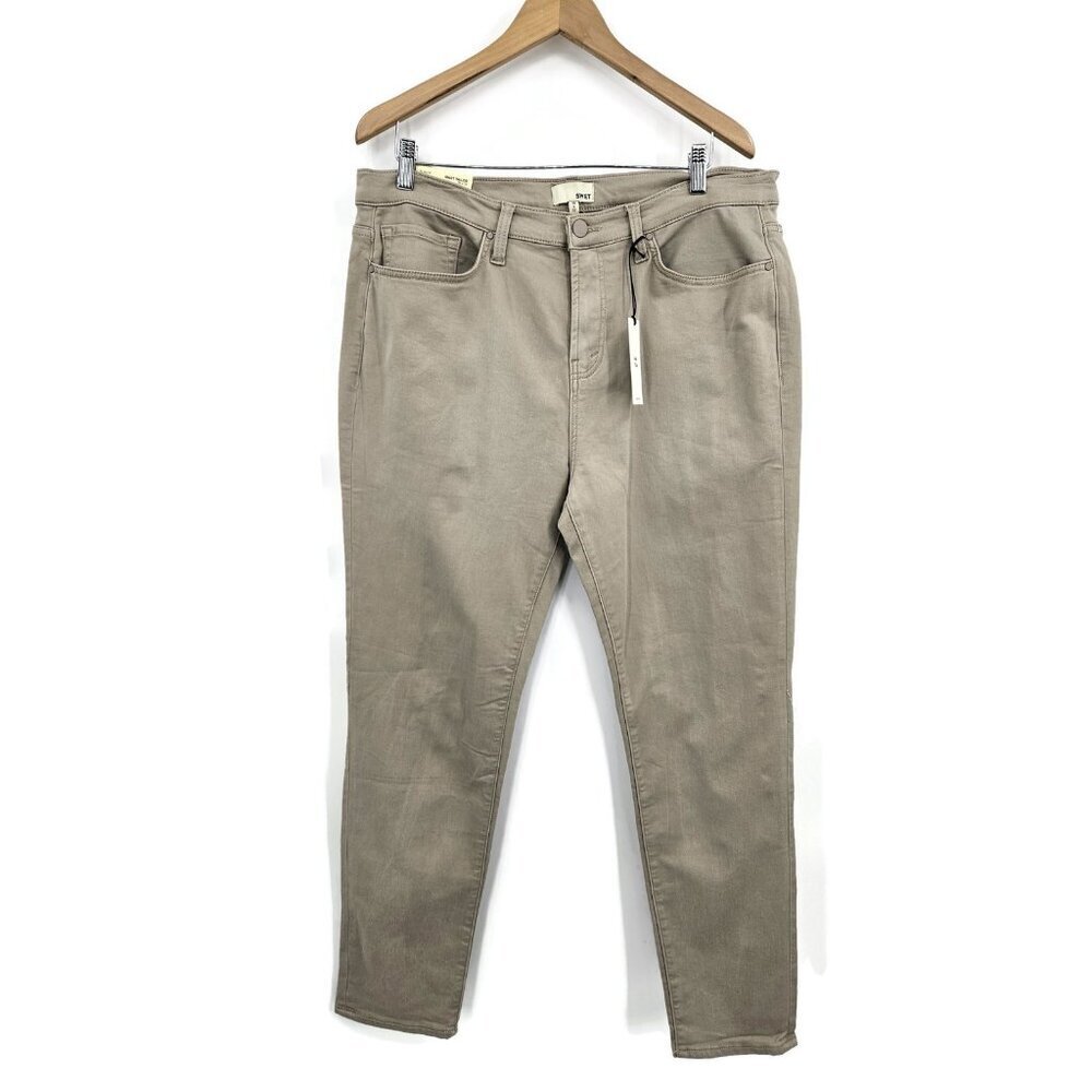 New Swet Tailor Duo Pants Mens 38x32 Slim Fit Khaki Stretch
